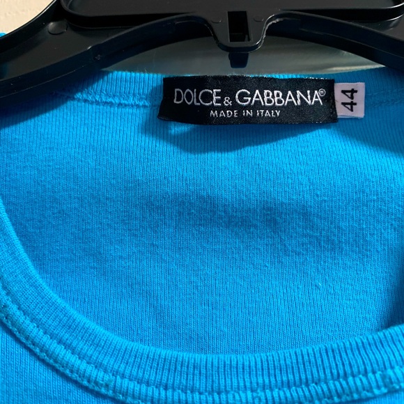 Dolce & Gabbana Turquoise Blue Fitted Hollywood T-shirt - Picture 3 of 8